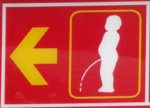 funny bathroom signs. Sign For Manneken Pis Statue