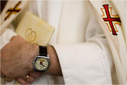 Tags: disney, mickey mouse, photo, priest, wristwatch