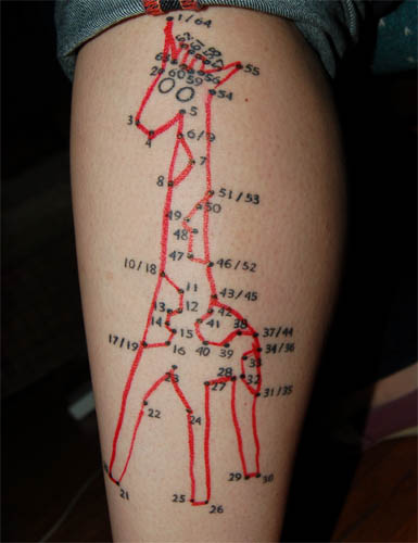 ConnectTheDots Giraffe Tattoo