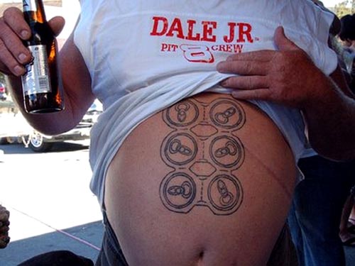 Tags: beer, body art, drinking, funny, photo, six pack, tattoo