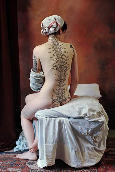 Spine Tattoo | Ingres, The Bather (Redux). The Bather (Redux). Photographer 