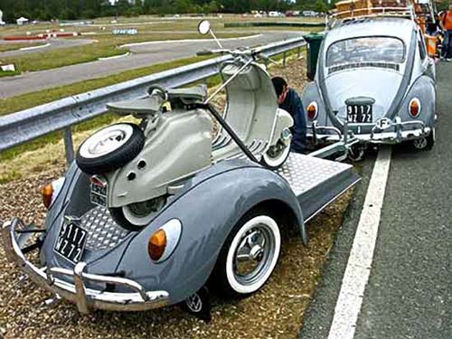 Vintage VW Beetle Scooter Trailer Found at motorbiker