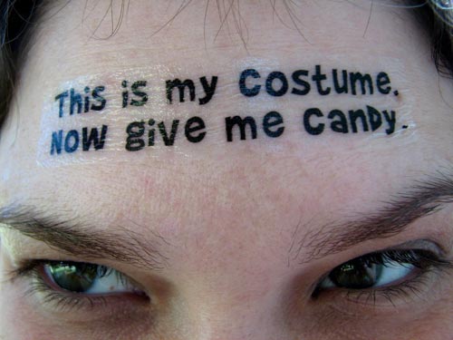 Give Me Candy Temporary Forehead Tattoo Costume