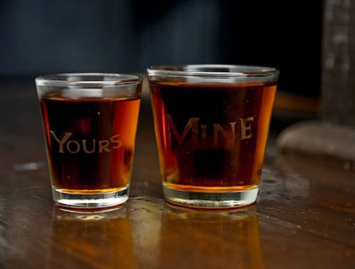 Yours and Mine Shot Glasses