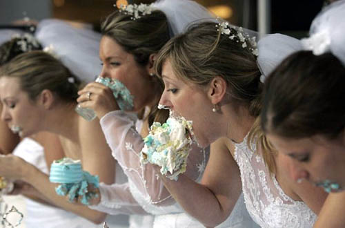 Bride Cake Eating Contest
