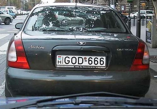 funny license plates. GOD 666 License Plate Numbers