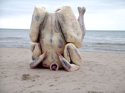 Giant Chicken Carcass Sculpture