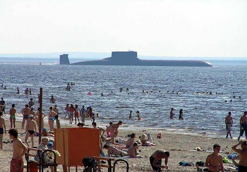 Russian Submarine at the Beach