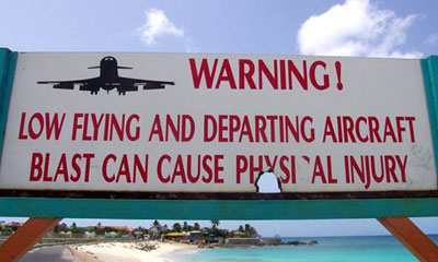 Low Flying Airplaines St Maarten Sign