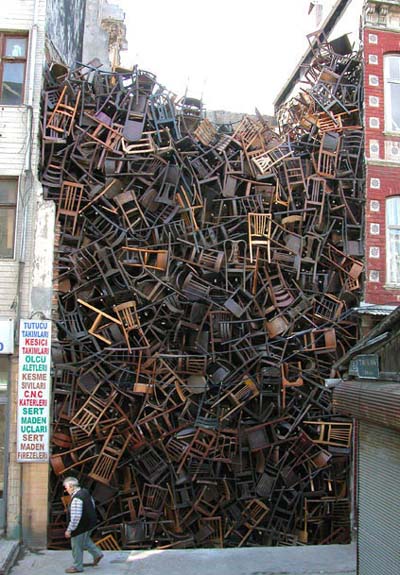 Doris Salcedo | Stacked Chairs | Istanbul Biennial