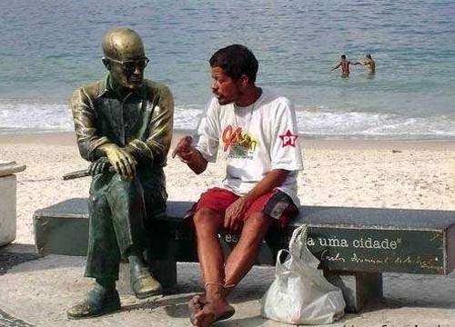 Having a Conversation With A Statue