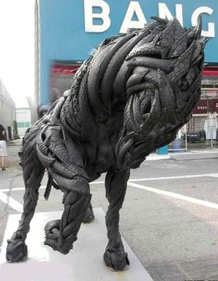 Tire Horse Sculpture