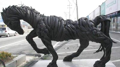 Tire Horse Sculpture