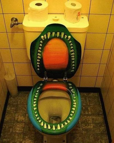 Painted Teeth Toilet Seat