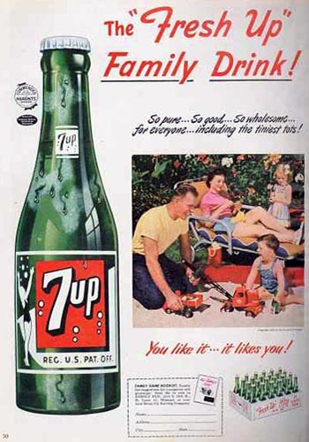 Vintage 7-Up Print Ad | Fresh Up Family Drink
