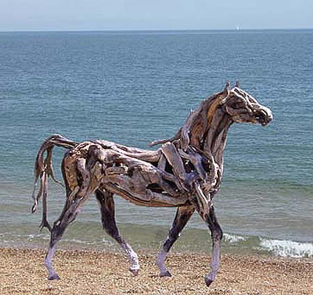 Life Size Driftwood Horse Sculpture