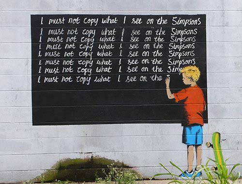 Banksy Bart Simpson Graffiti In New Orleans