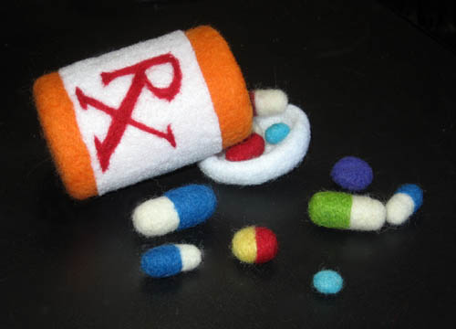 Felted Fiber Prescription Pills