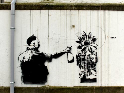 Flower Spray Stencil Graffiti by DOLK