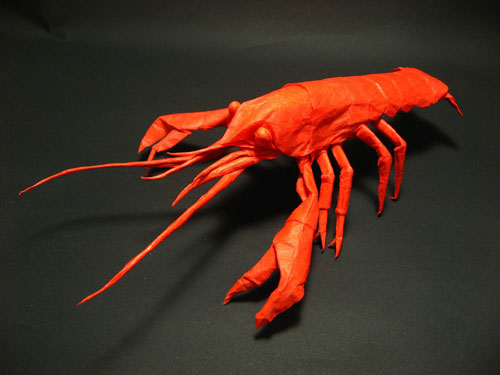 Orange Origami Crayfish