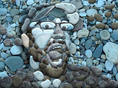 Portrait Made From Stones