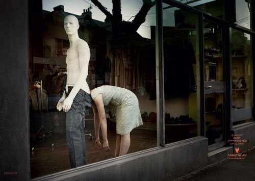 Underwear Shop Mannequins With Head In Pants