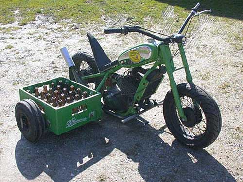 Beer Transported in Motorcycle Sidecar