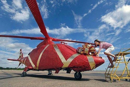 Gift Wrapped Helicopter