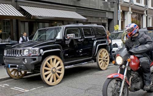 Hummer with Wagon Wheels