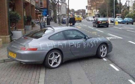 Cheating Bastards Keyed Porsche