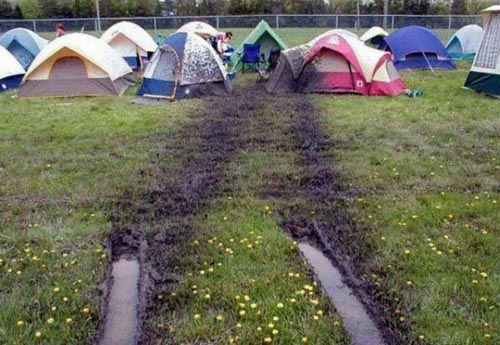 Mud Spray On Tents