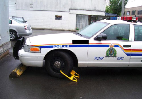 Wheel Boot Lock on a Police Car