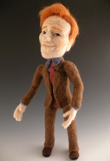 Felted Conan O'Brien Doll