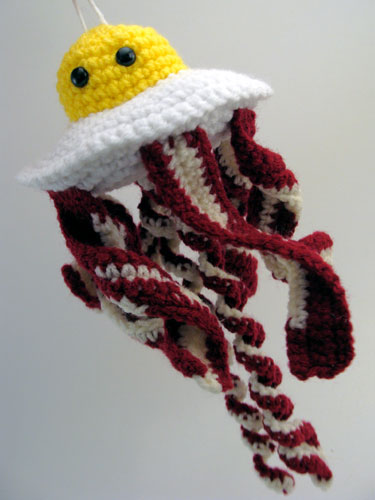 Bacon & Egg Jellyfish Amigurumi