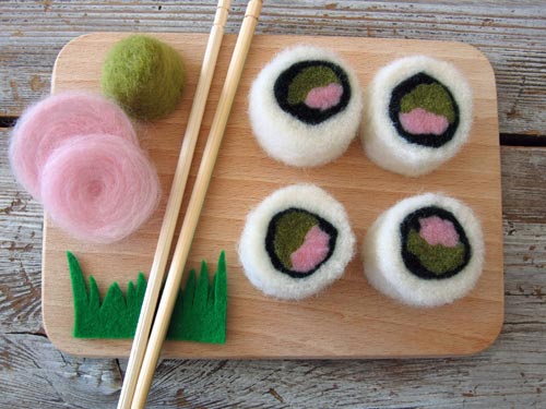 Needle Felted Sushi