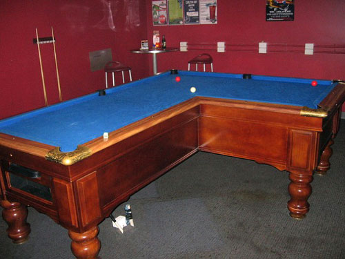 Right Angle L-Shaped Pool Table