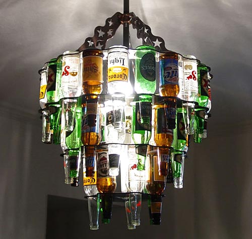 Beer Bottle Chandelier