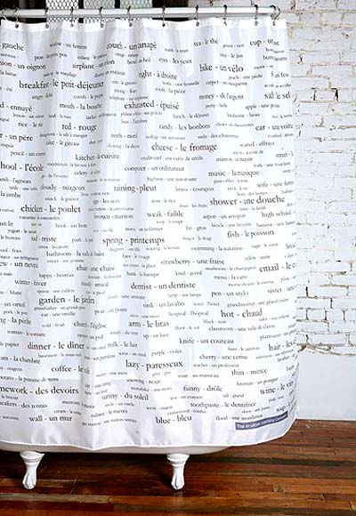 French Dictionary Shower Curtain