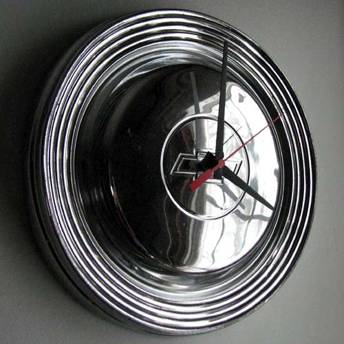 Vintage Chevy Hubcap Clock