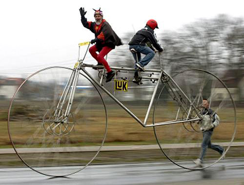 Huge Tandem Bicycle