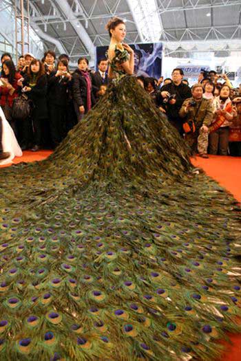 $1.5 Million Dollar Peacock Wedding Dress