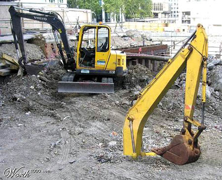 Photoshopped Buried Volvo Backhoe