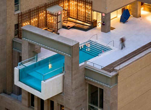 Over The Edge Swimming Pool | Hotel Joule, Dallas Texas