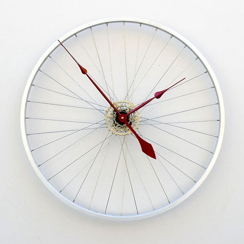 Recycled Bicycle Wheel Clock