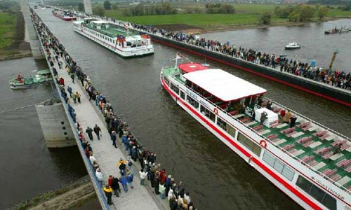 Canal Bridge Over Water, Magdeburg Germany