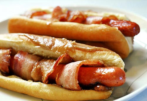 Bacon Wrapped Hot Dog