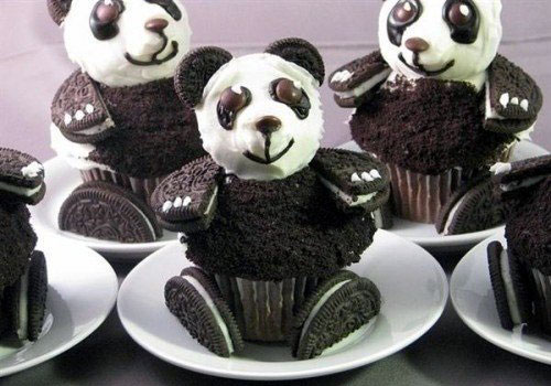 Panda Shape Oreo Cupcakes