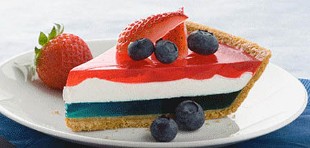 Red, White and Blue American Jello Pie