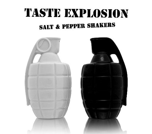 Grenade Shaped Salt and Pepper Sakers