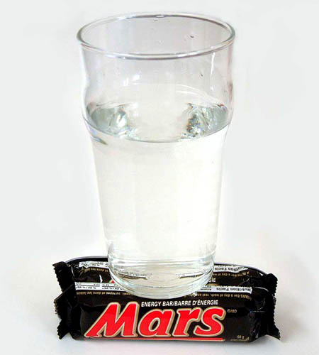 Glass of Water on Mars Candy Bars